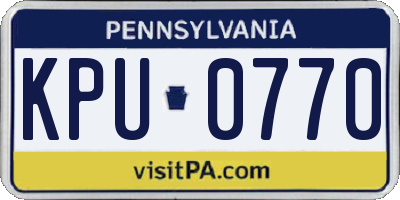 PA license plate KPU0770