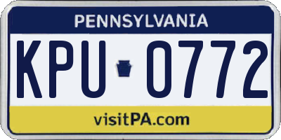 PA license plate KPU0772