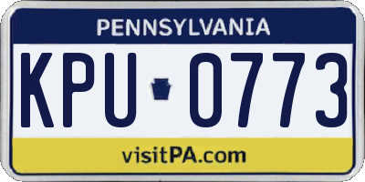 PA license plate KPU0773