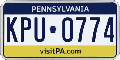PA license plate KPU0774
