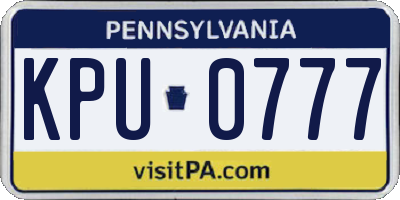 PA license plate KPU0777