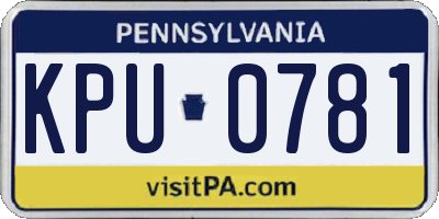 PA license plate KPU0781