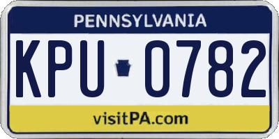 PA license plate KPU0782
