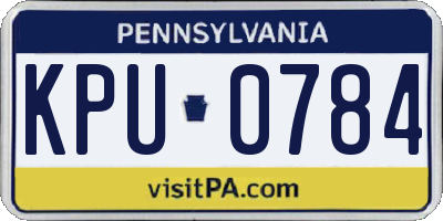 PA license plate KPU0784