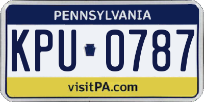 PA license plate KPU0787