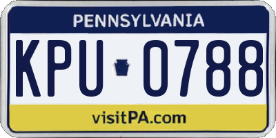 PA license plate KPU0788