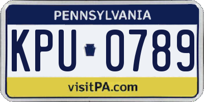 PA license plate KPU0789