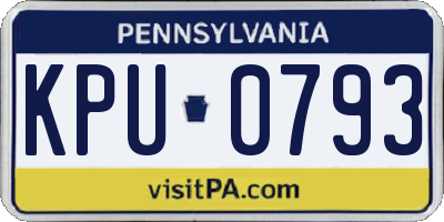 PA license plate KPU0793