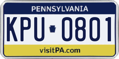 PA license plate KPU0801