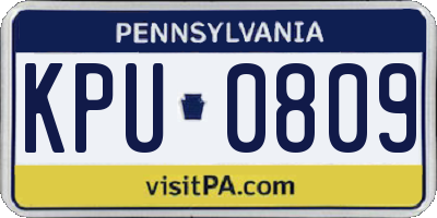 PA license plate KPU0809