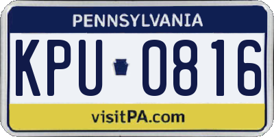 PA license plate KPU0816