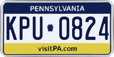 PA license plate KPU0824