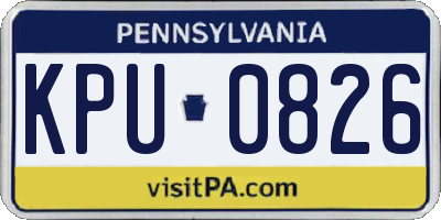 PA license plate KPU0826
