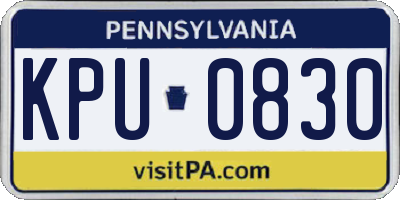PA license plate KPU0830