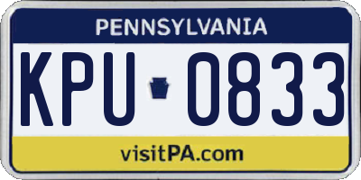 PA license plate KPU0833