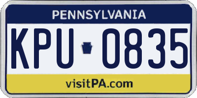 PA license plate KPU0835