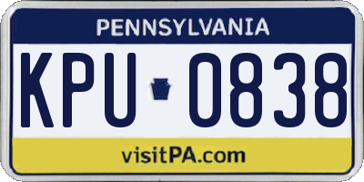 PA license plate KPU0838