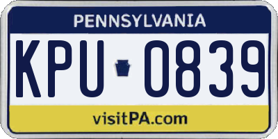 PA license plate KPU0839