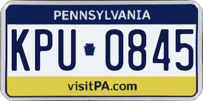 PA license plate KPU0845