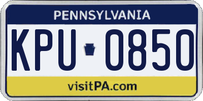 PA license plate KPU0850