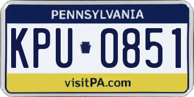 PA license plate KPU0851