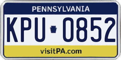 PA license plate KPU0852