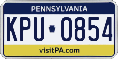 PA license plate KPU0854