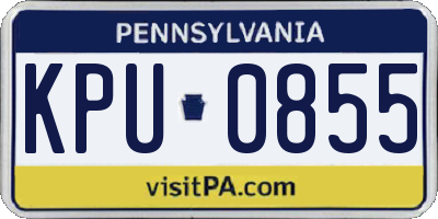PA license plate KPU0855