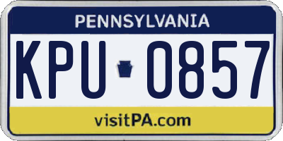 PA license plate KPU0857