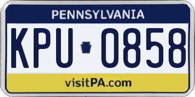 PA license plate KPU0858