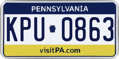PA license plate KPU0863