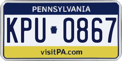PA license plate KPU0867