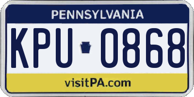 PA license plate KPU0868