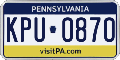 PA license plate KPU0870
