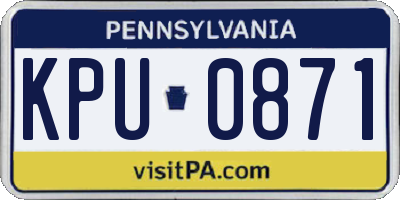 PA license plate KPU0871