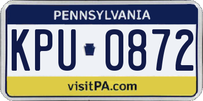 PA license plate KPU0872