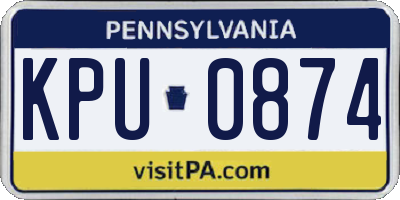 PA license plate KPU0874