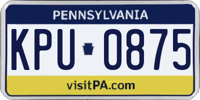 PA license plate KPU0875