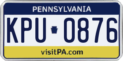 PA license plate KPU0876