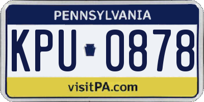 PA license plate KPU0878
