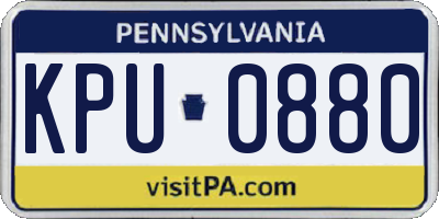 PA license plate KPU0880