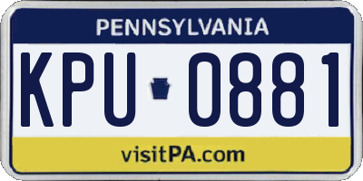 PA license plate KPU0881
