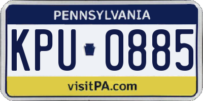 PA license plate KPU0885