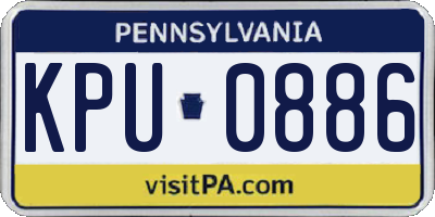 PA license plate KPU0886