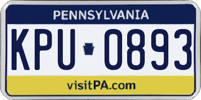 PA license plate KPU0893