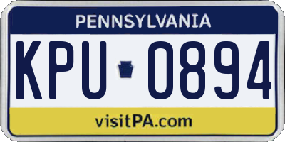 PA license plate KPU0894