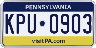 PA license plate KPU0903