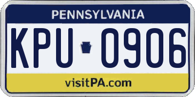 PA license plate KPU0906