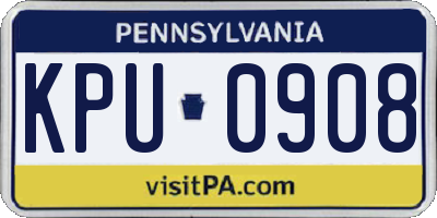 PA license plate KPU0908