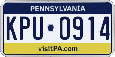 PA license plate KPU0914